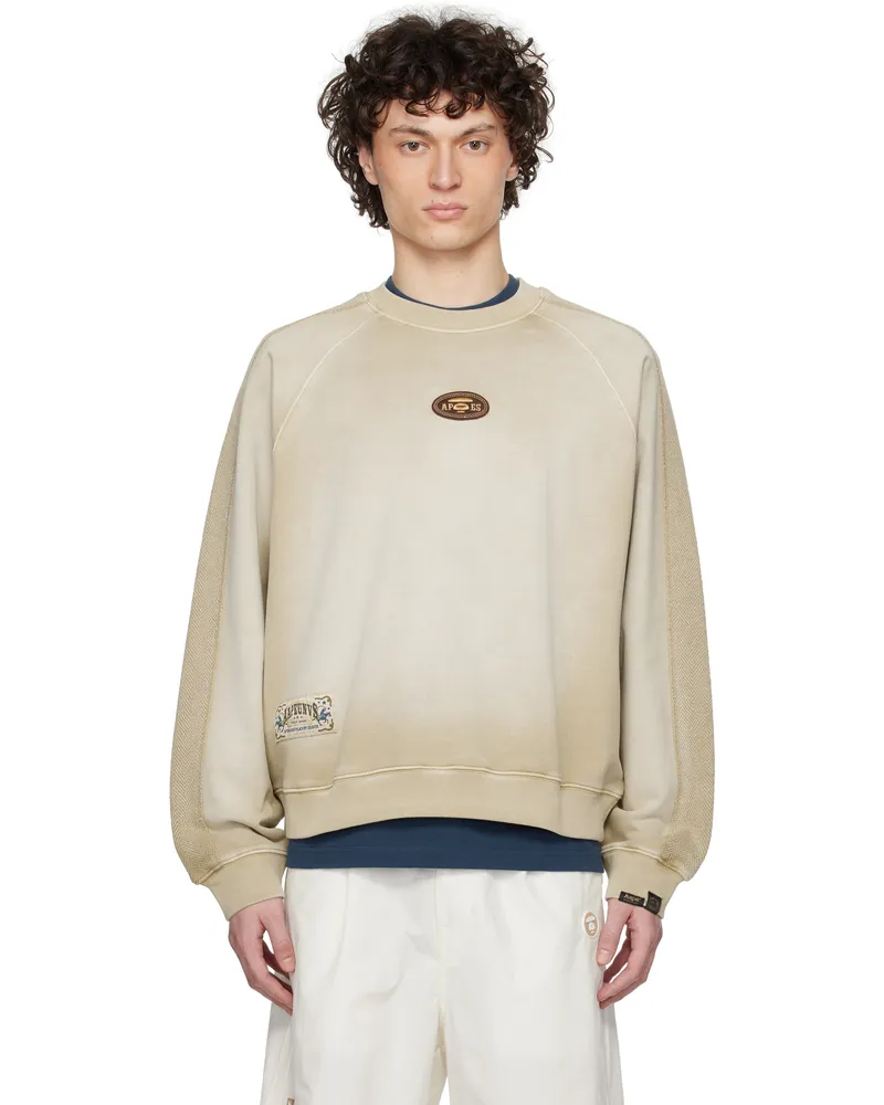 AAPE by A Bathing Ape Beige Main Crewneck Sweatshirt Bgx