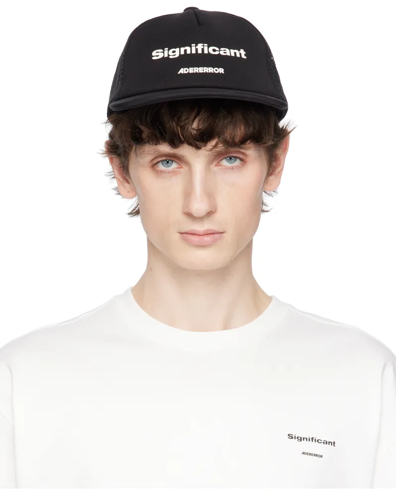 Adererror Black Sig; 'Significant' Tag 02 Cap Noir