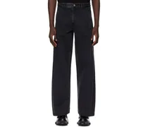 Black Wide Folding Jeans