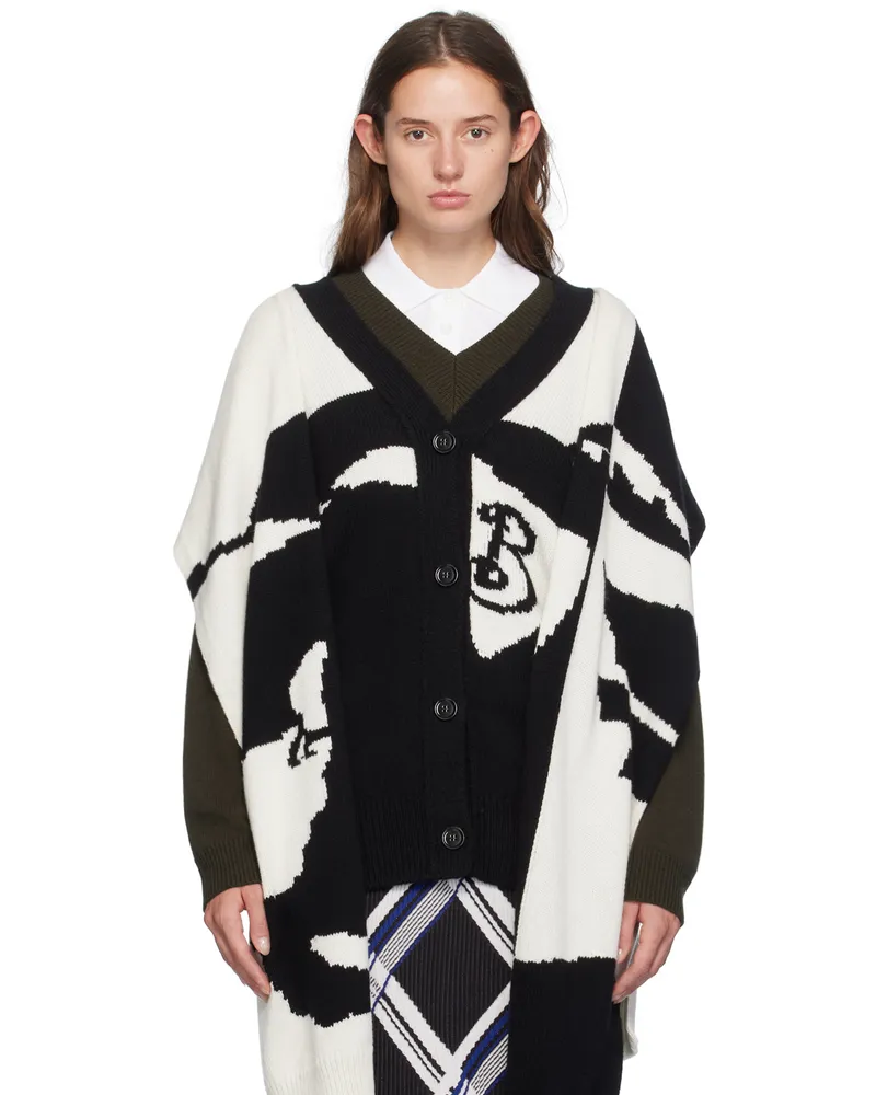 Burberry Black & White EKD Cardigan Black