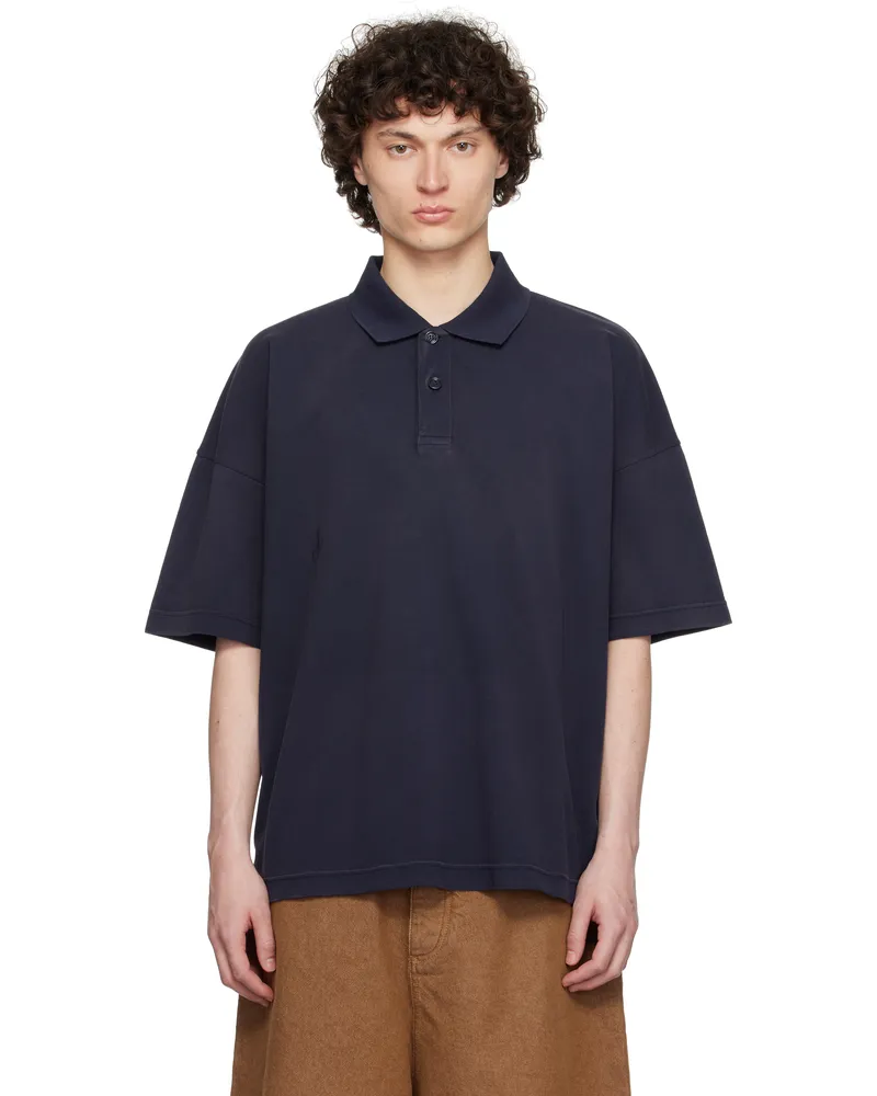 J.W.Anderson Navy Anchor Print Polo 888