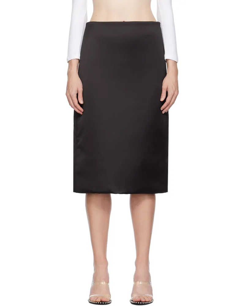 WE 11 DONE Black Padded Midi Skirt Black