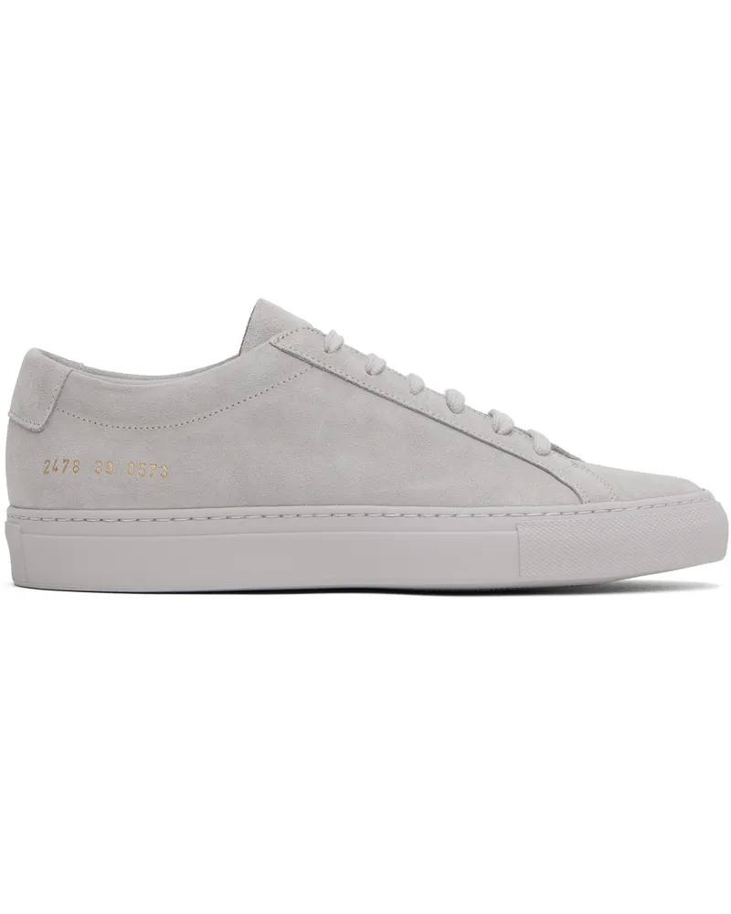 Common Projects Gray Achilles Tonal Suede Sneakers 0573