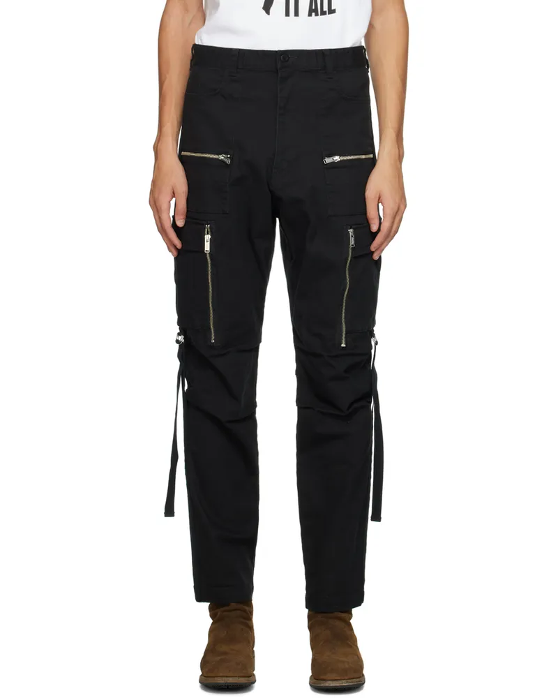 Undercover Black Zip Cargo Pants Black