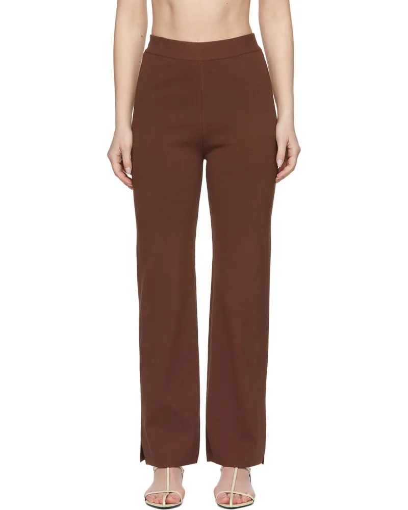 Nanushka Burgundy Domino Compact Lounge Pants Mahogany