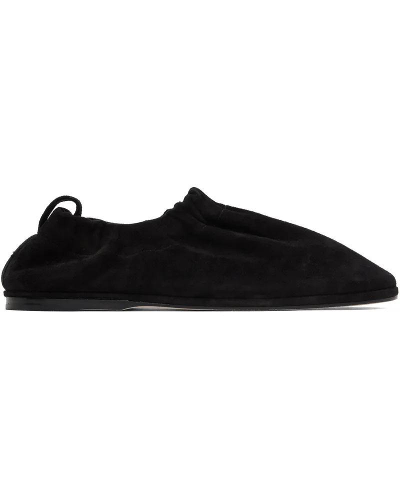 Lauren Manoogian Black Suede Banded Ballerina Flats B01