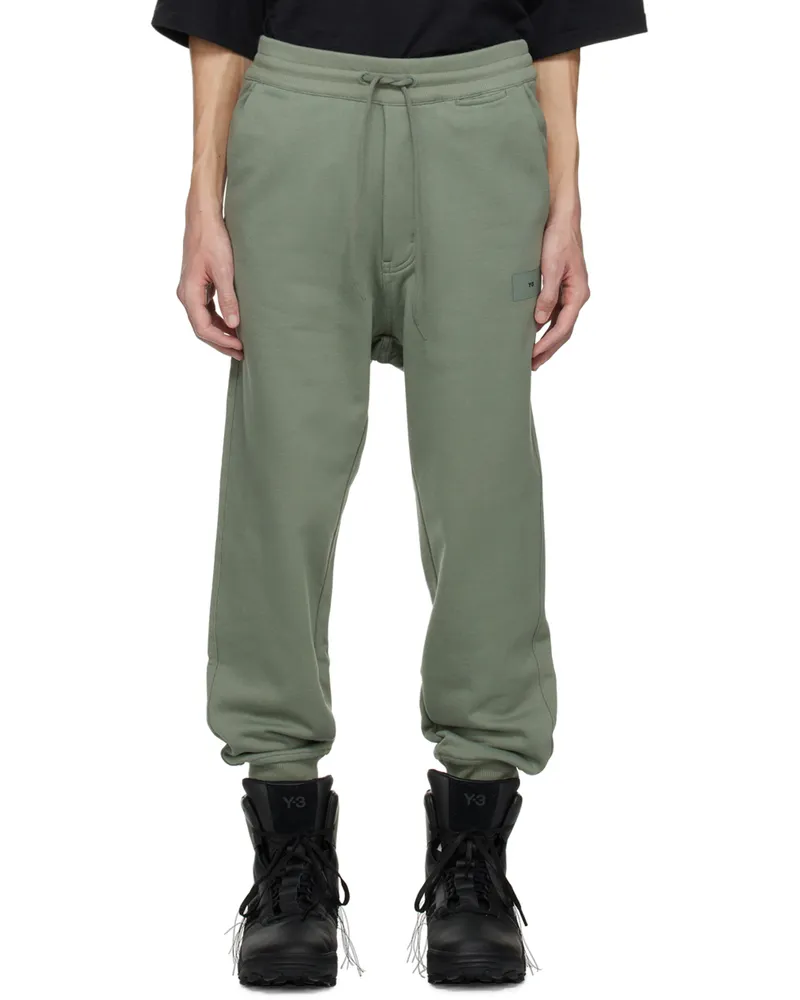 Y-3 Green Cuffed Sweatpants Stone