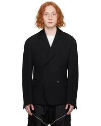 OFF-WHITE Black Double-Breasted Blazer Black