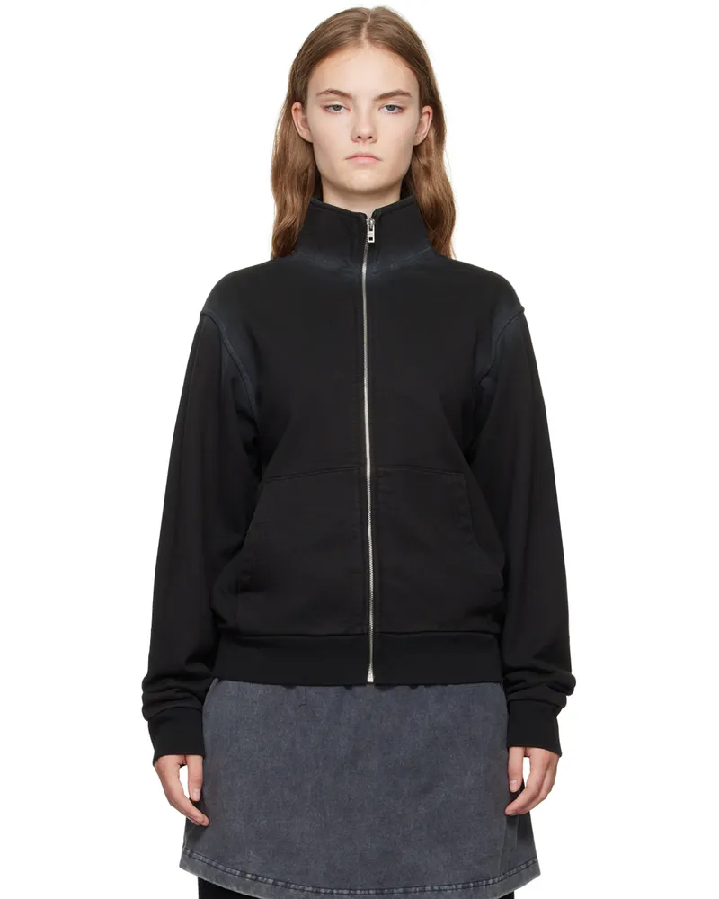 WE 11 DONE Black Embroidered-Logo Track Jacket Black
