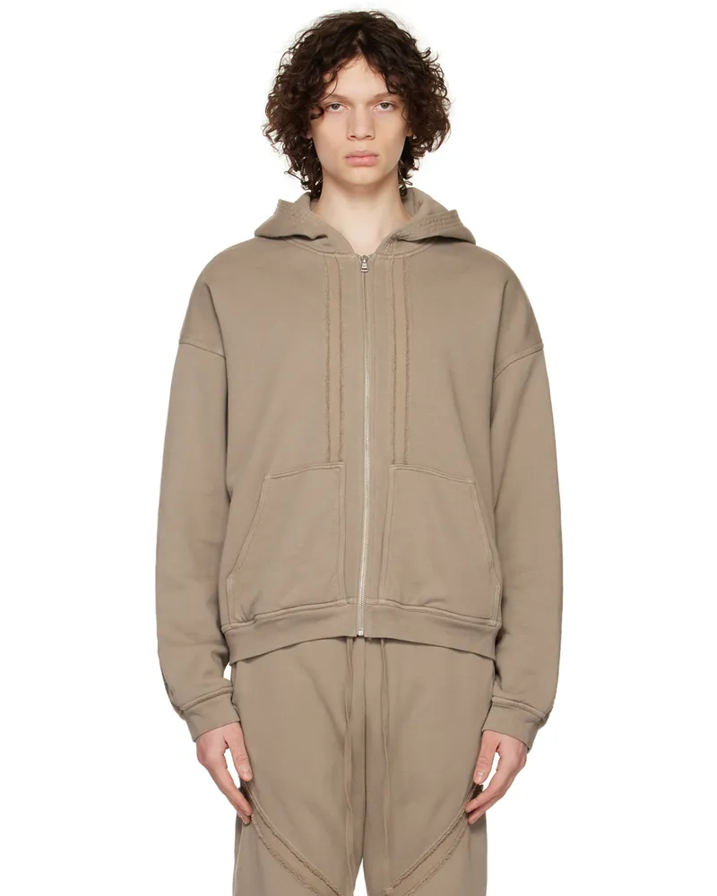 John Elliott + Co Taupe Frame Hoodie Bark