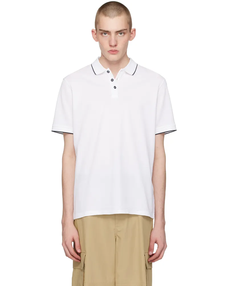 Giorgio Armani White Spread Collar Polo U090