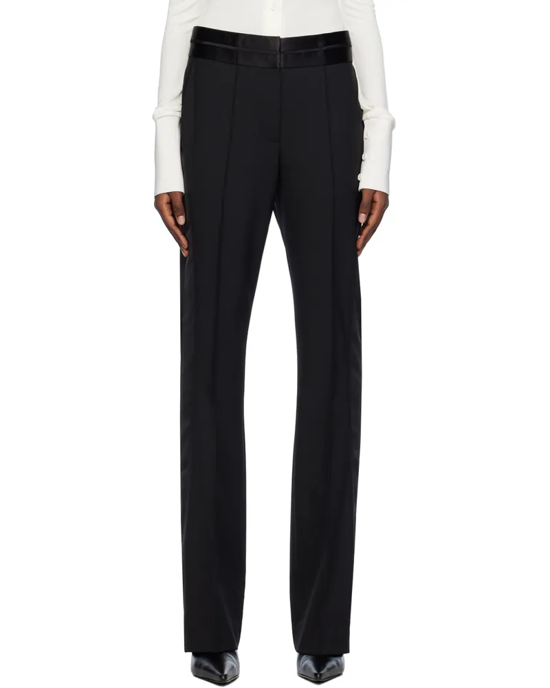Helmut Lang Black Seamed Bootcut Trousers Black