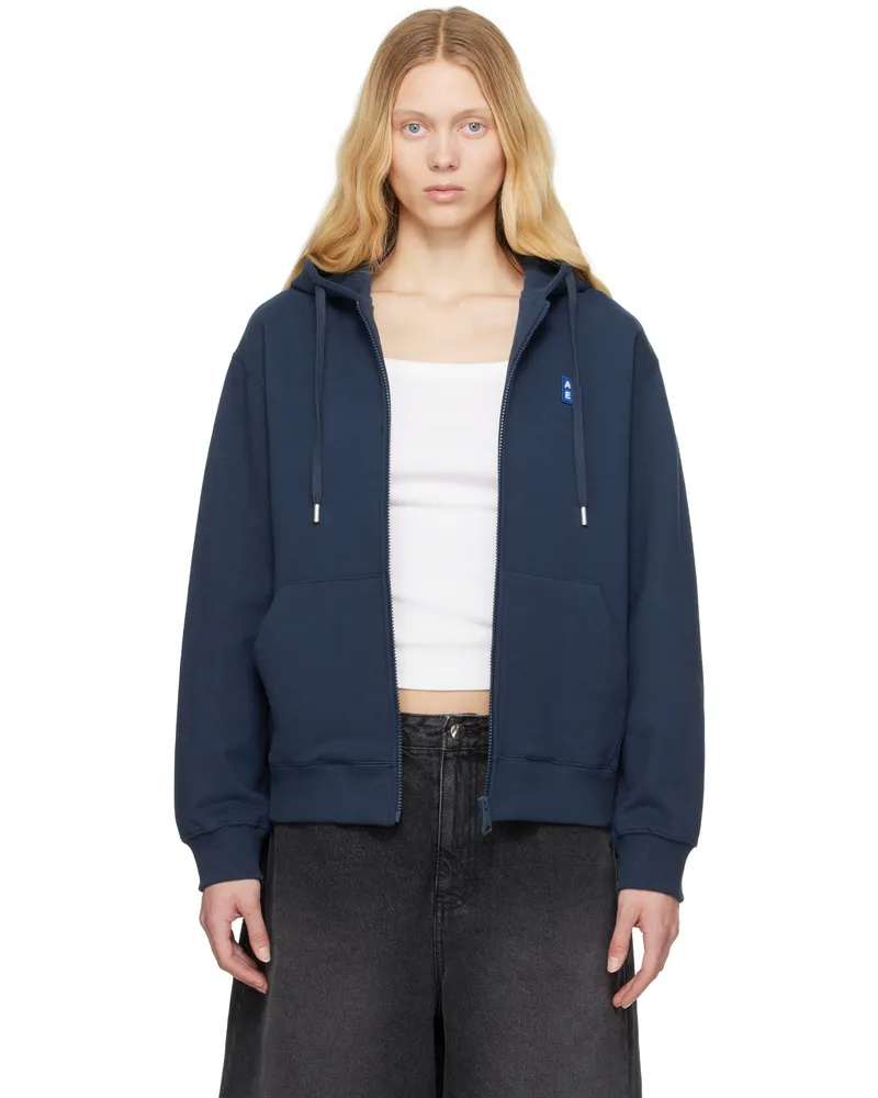Adererror Navy Sig; TRS Tag 01 Zip-Up Hoodie Navy