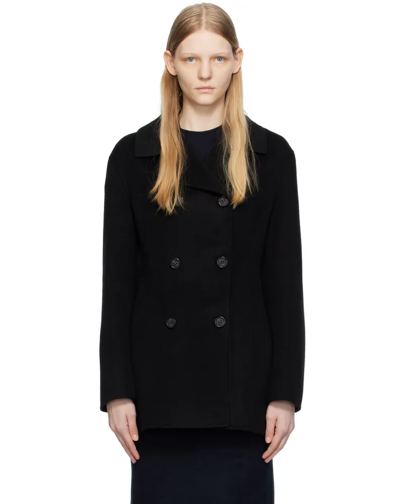 Totême Black Structured-Waist Jacket 001
