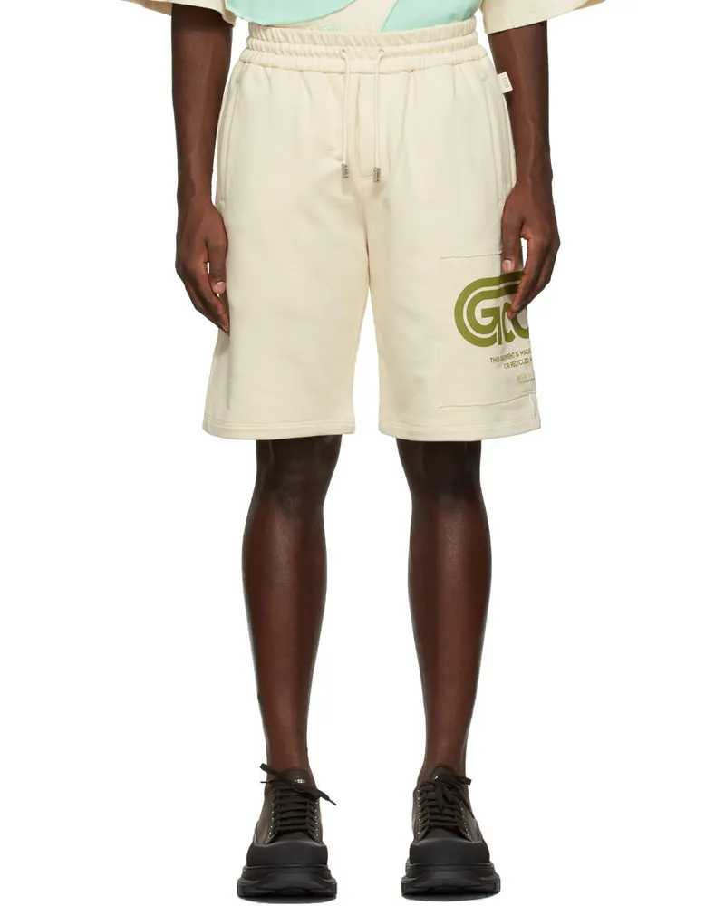 GCDS Beige Eco Regular Sweat Shorts 57