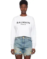 Balmain White Printed Sweatshirt Gab