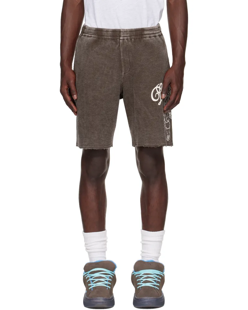 Dime Brown Waffle Fighter Shorts Brown