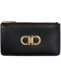 Ferragamo Black Gancini Card Holder Nero