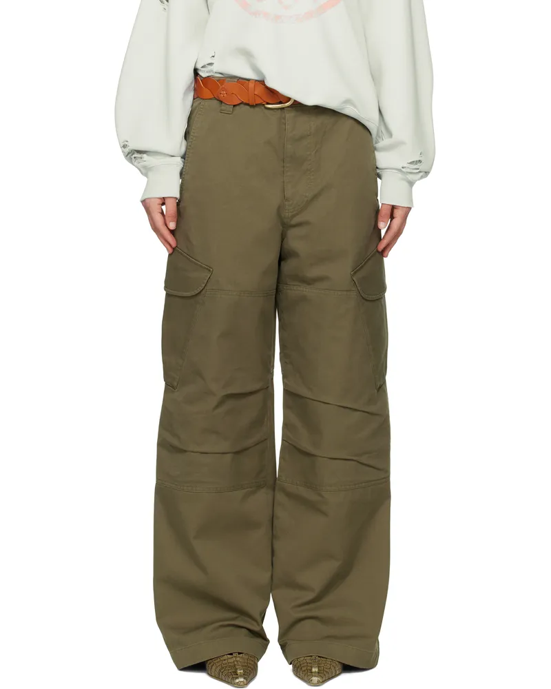Acne Studios Green Dry Cotton Twill Cargo Pants Ab8