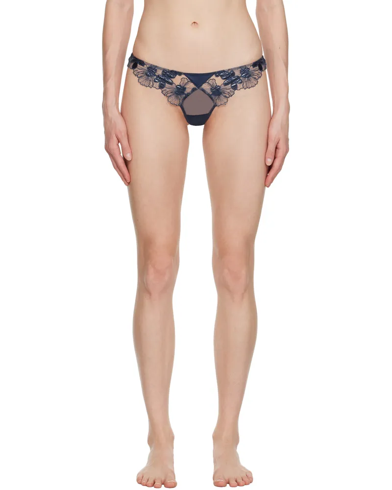 Fleur Du Mal Blue Violet Thong 0753