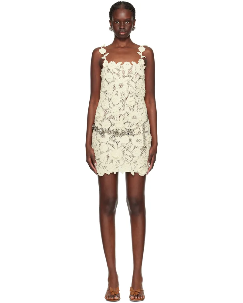 Blumarine Off-White Floral Minidress N0108