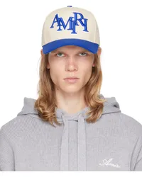 Amiri Off-White & Blue Staggered '' Canvas Cap Alabaster