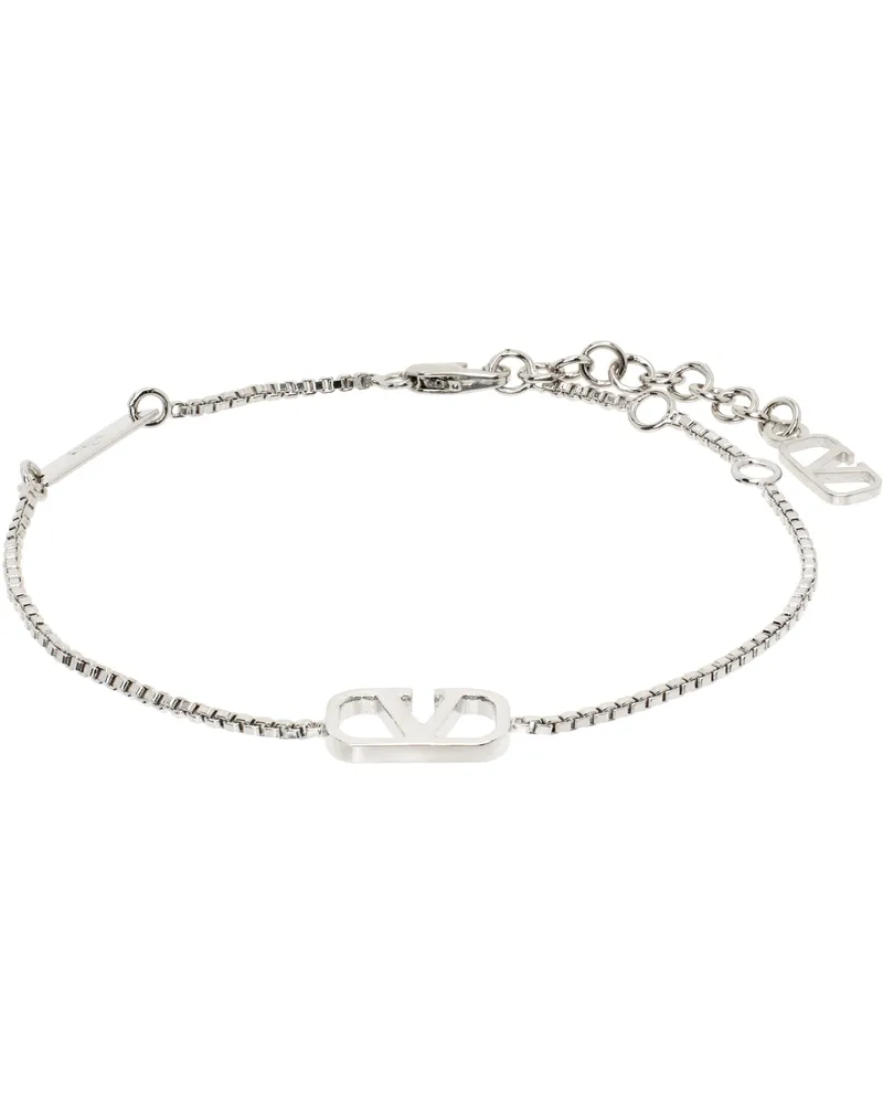 Valentino Garavani Silver VLogo Signature Metal Bracelet 172