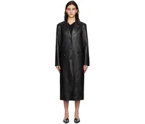 Black Slim Faux-Leather Jacket