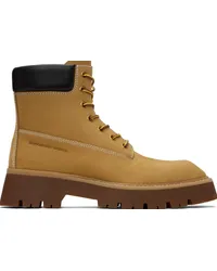 Alexander Wang Tan Throttle Lace-Up Ankle Boots Wheat