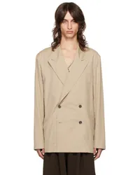 Dries van Noten Beige Peaked Lapel Blazer Sand