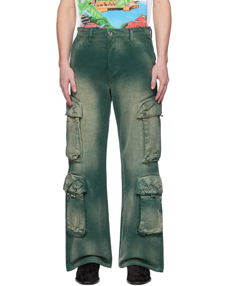 Amiri Green Faded Cargo Pants Green