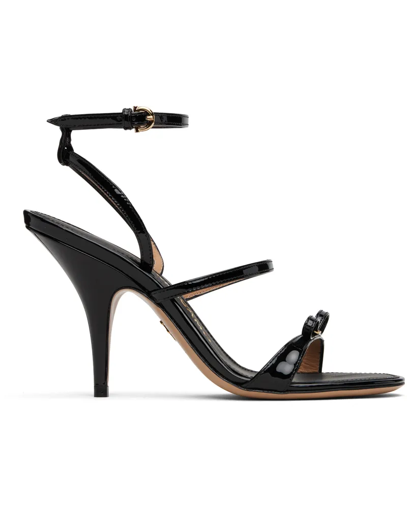 Ferragamo Black Strappy Heeled Sandals Nero