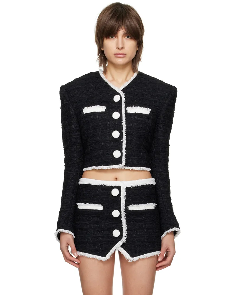 Balmain Black Cropped Blazer Eab