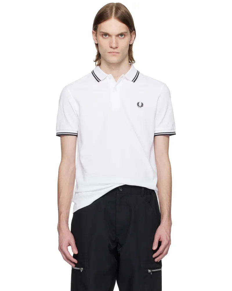 Comme des Garçons White Fred Perry Edition 'Strong Will' Polo 3