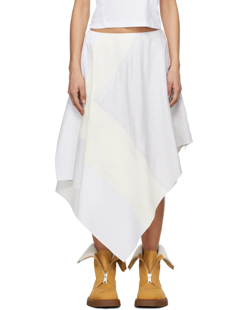 J.W.Anderson Off-White Asymmetric Patchwork Midi Skirt 933