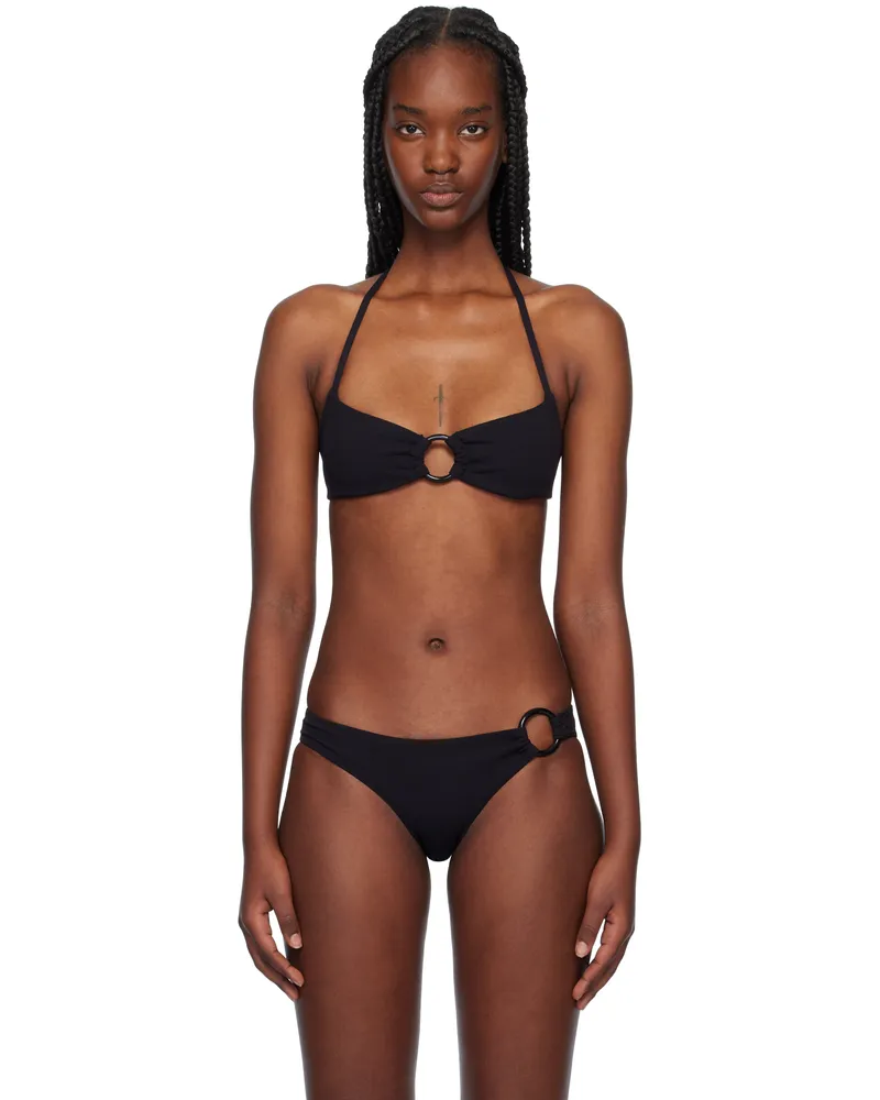 Matteau Black Bandeau Ring Bikini Top Black