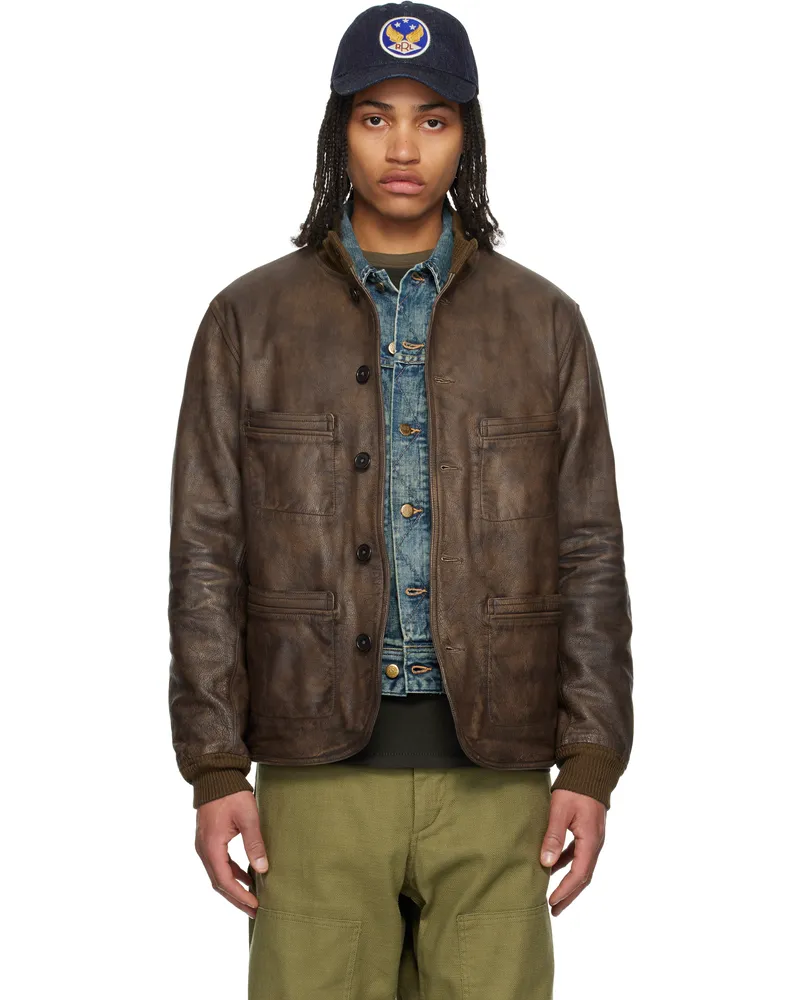 RRL Brown Parkhurst Leather Jacket Vintage