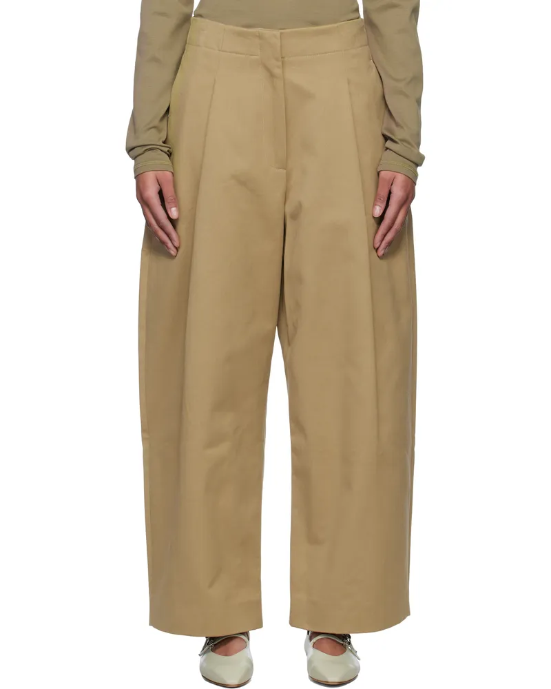 Studio Nicholson Tan Dordoni Volume Trousers Tan