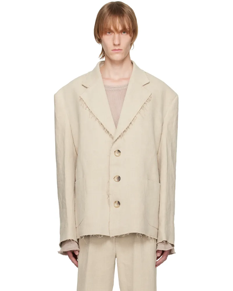 MISBHV Beige Jordan Barrett Edition Deconstructed Blazer Beige