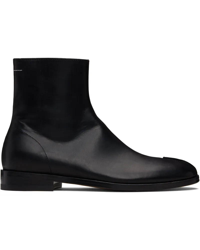 Maison Margiela Black Shiny Vegetable Tanned Leather Trunk Boots T8013