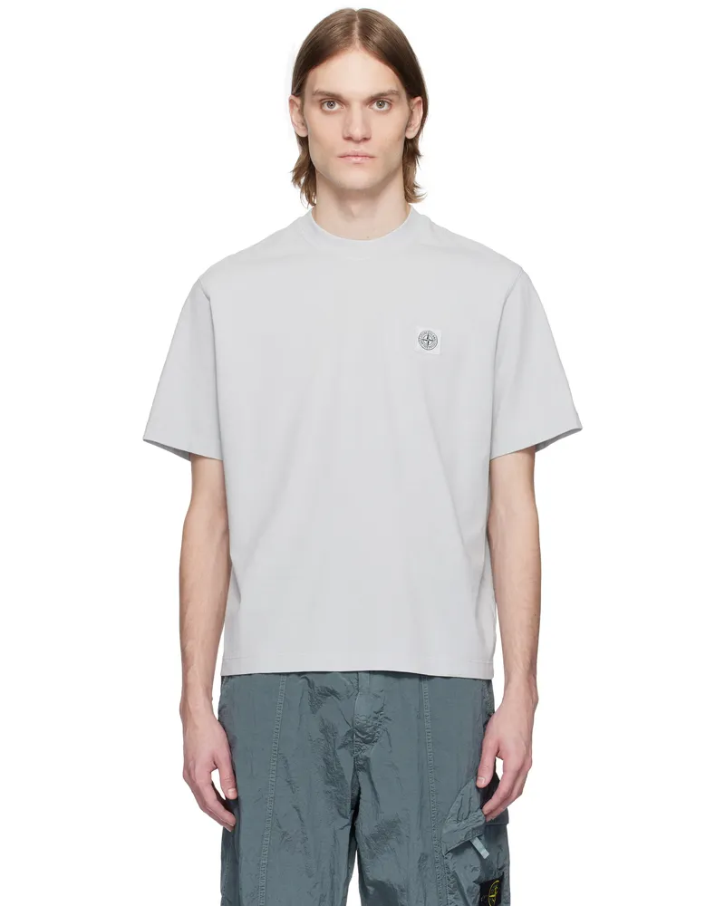 Stone Island Gray Combed Organic Cotton Jersey T-shirt V0061