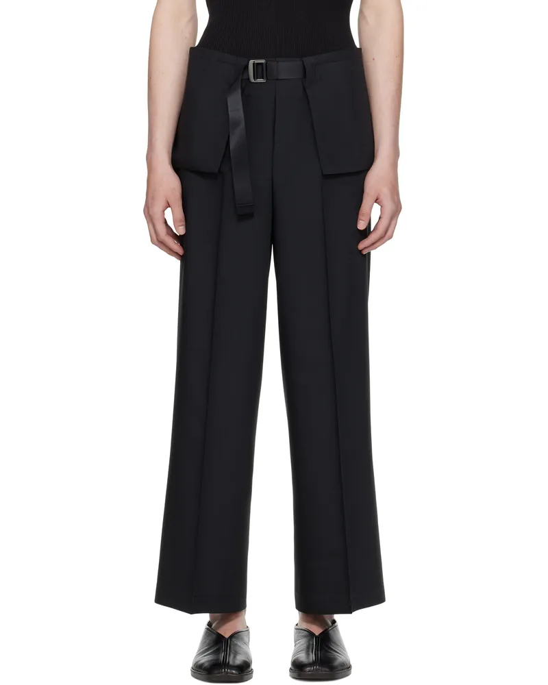 Issey Miyake Black Box Composition Solid Trousers 15-black