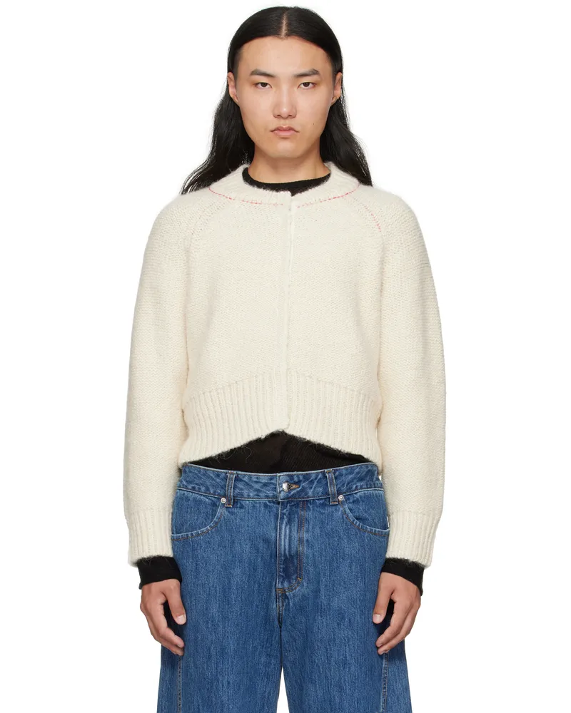 Eckhaus Latta Off-White Fisherman's Cardigan Egret