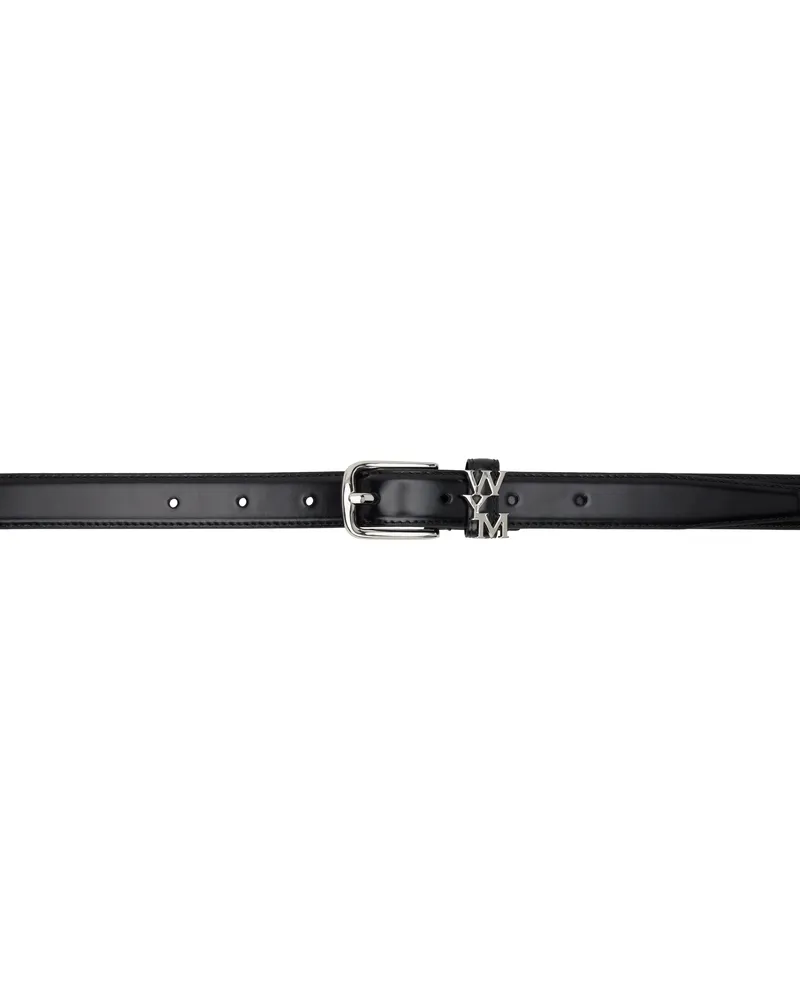 Wooyoungmi Black Logo Leather Belt Black641b