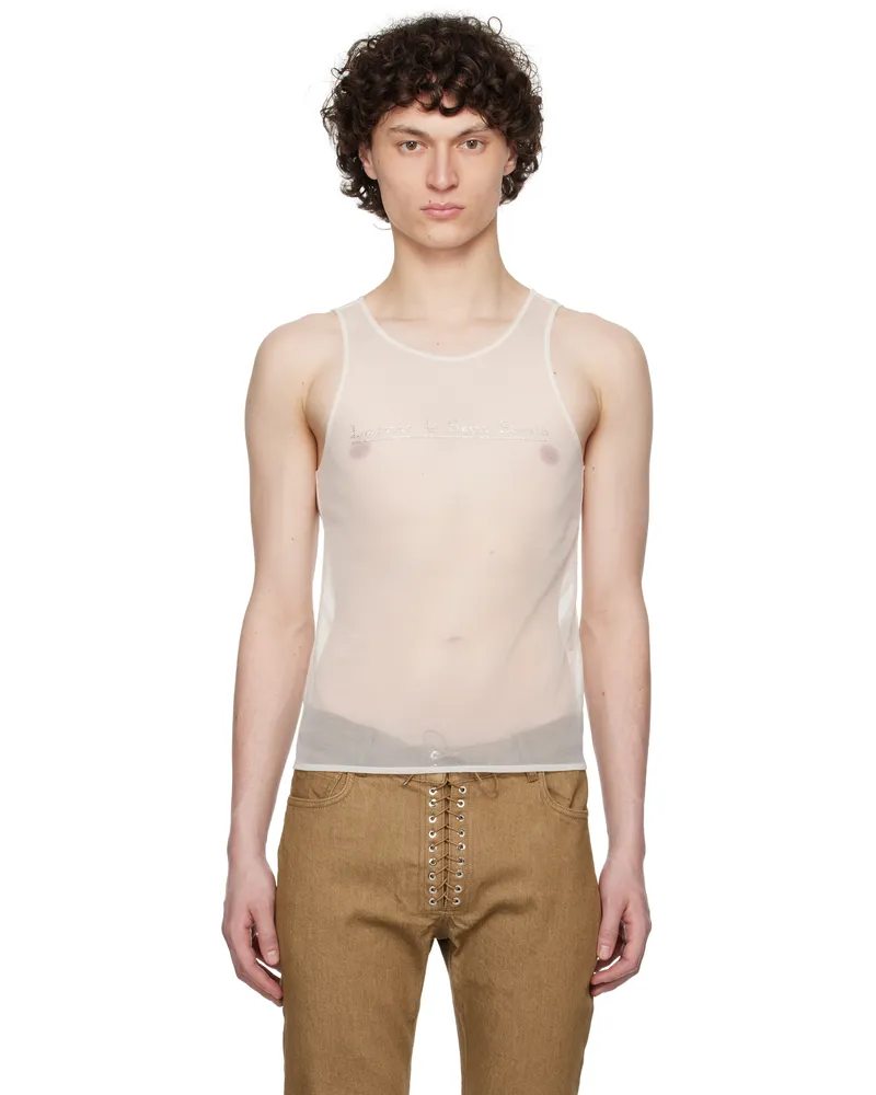 Ludovic de Saint Sernin White Crystal Tank Top White