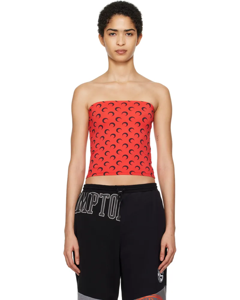 Marine Serre Red Moon Printed Jersey Second Skin Tank Top Rd10