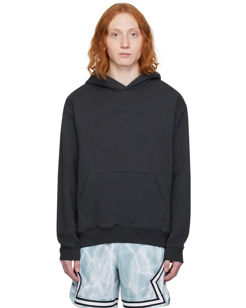 Nike Black 'Air Jordan' Wordmark Hoodie Off