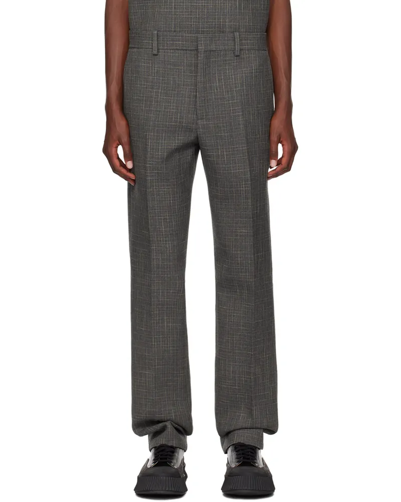 Jil Sander Gray Creased Trousers 36