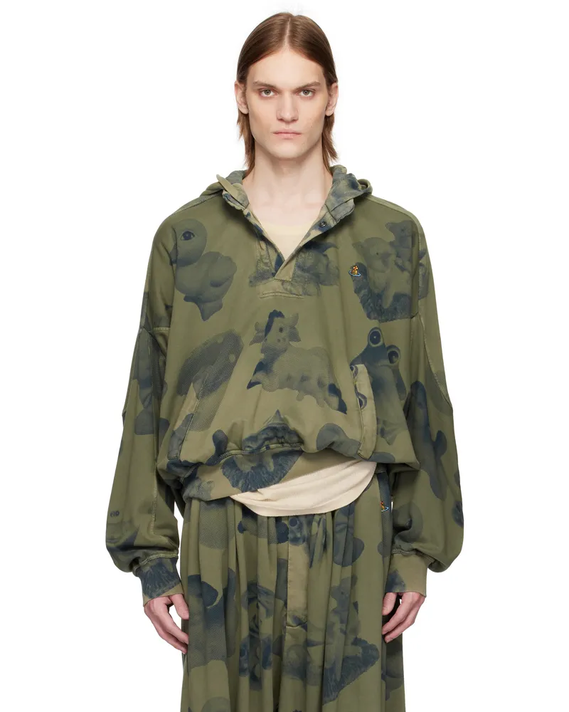 Vivienne Westwood Green Baseball Hoodie Ss25-m306