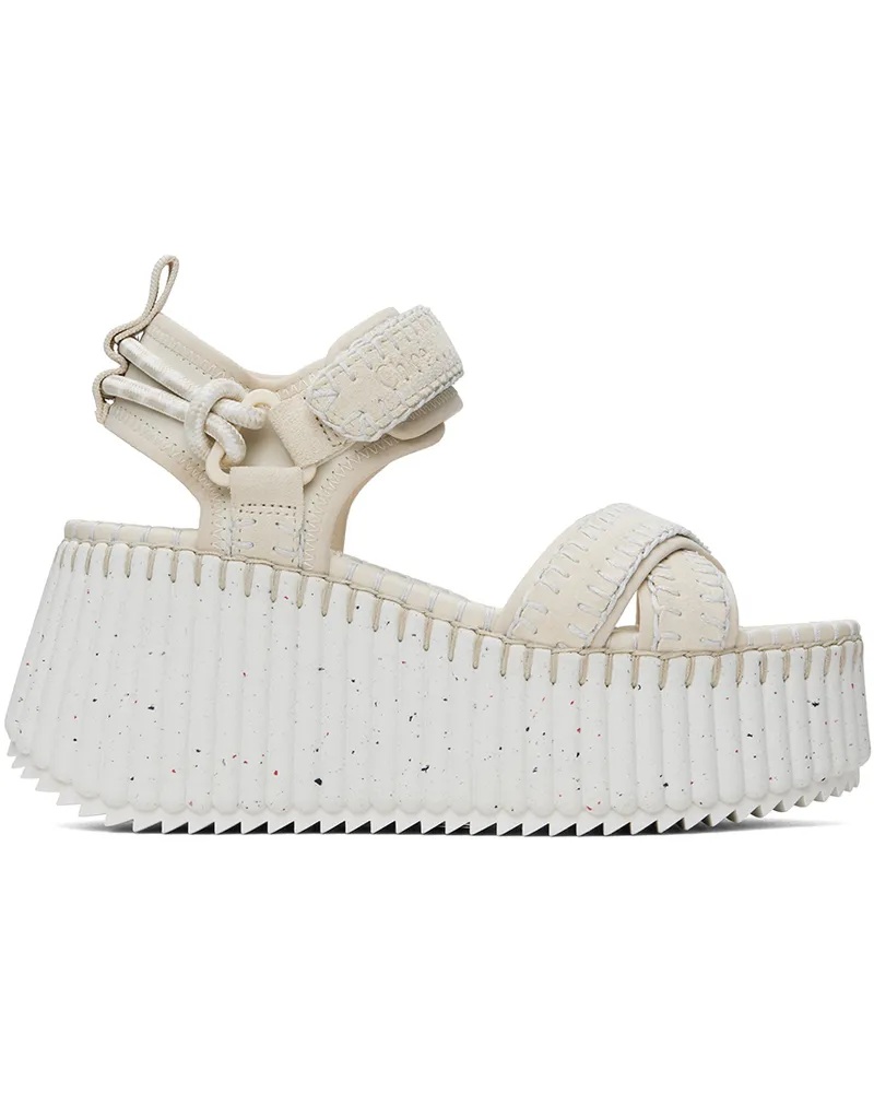 Chloé White Nama Platform Sandals 101